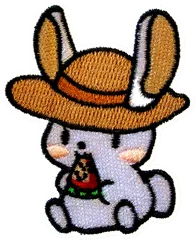 Lapin au chapeau de paille