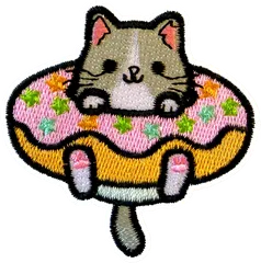 Chat dans son donut