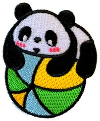 Panda et ballon de plage